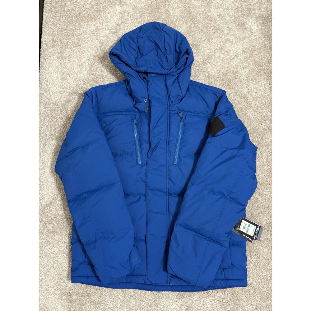 Under Armour Mens Horizon Down Crinkle Jacket Blue 700 COLDGEAR Hooded Large